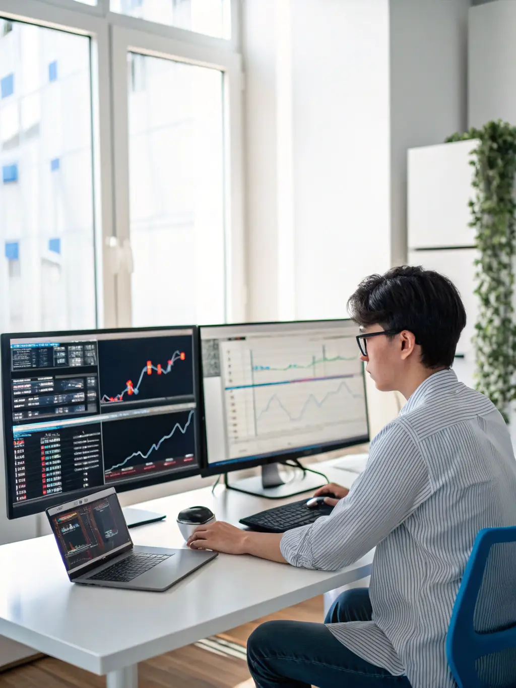 An image of a strategist analyzing digital data on a computer screen, representing Digital Strategy Consulting.